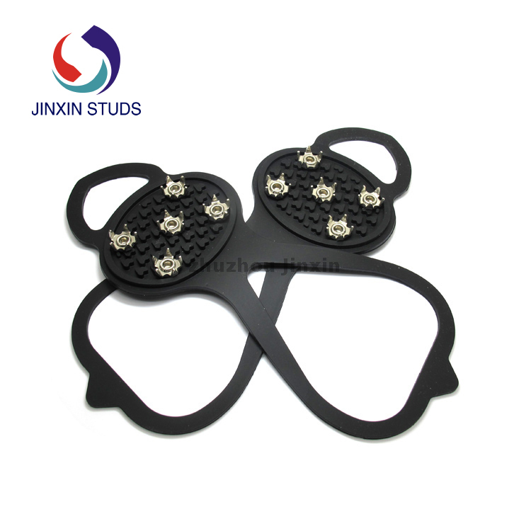 ทนทานฤดูหนาวหิมะ 5 ฟันน้ำแข็งโกงซิลิโคนน้ำแข็ง Grip Spikes สำหรับรองเท้าเดินป่า