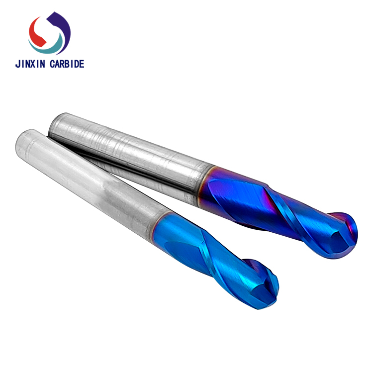 โรงงานซัพพลาย HRC65 R4 ทังสเตนคาร์ไบด์บอลปลายจมูกเคลือบสีน้ำเงิน