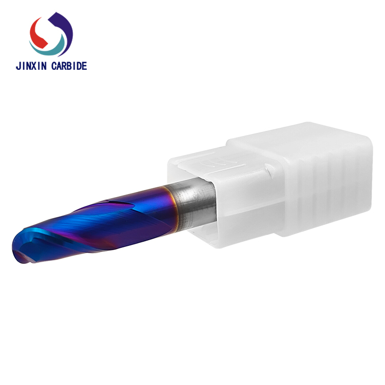 โรงงานซัพพลาย HRC65 R4 ทังสเตนคาร์ไบด์บอลปลายจมูกเคลือบสีน้ำเงิน