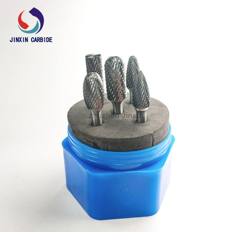 คุณภาพสูงสุด 5pcs ทังสเตนคาร์ไบด์โบกมือโรตารี่ชุดพร้อมกล่องพลาสติกแบบวงกลม