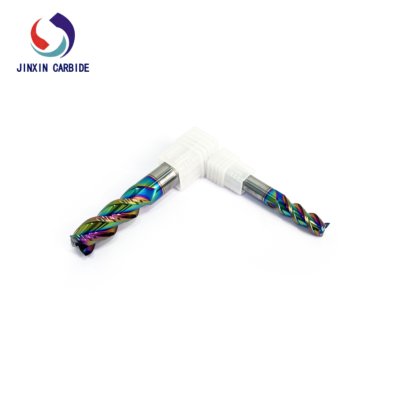 คัตเตอร์กัดทังสเตนคาร์ไบด์สีอะลูมิเนียมสีรุ้งพร้อมการเคลือบ DLC 