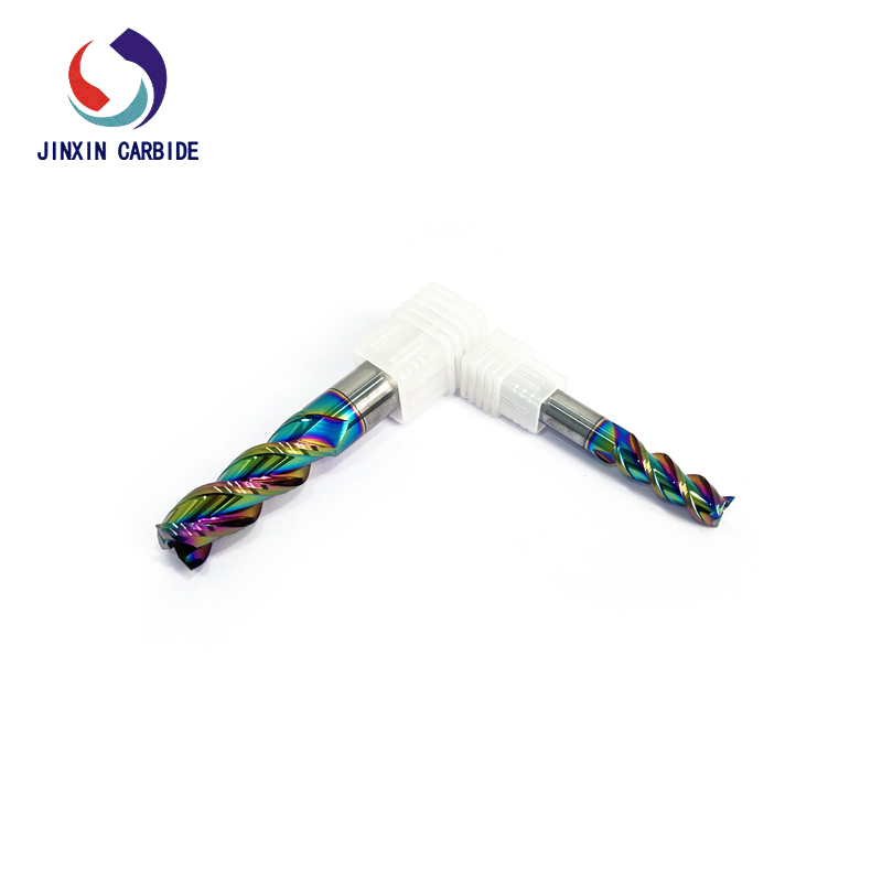 คัตเตอร์กัดทังสเตนคาร์ไบด์สีอะลูมิเนียมสีรุ้งพร้อมการเคลือบ DLC 