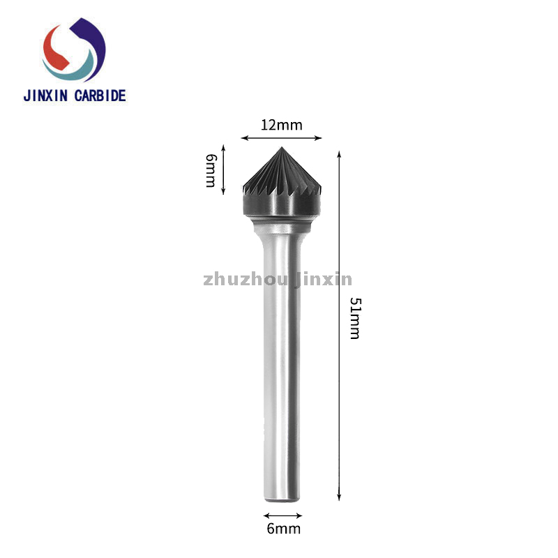 รูปทรงกรวย k ที่มี 90 ° Degreetungsten Carbide Burrs 