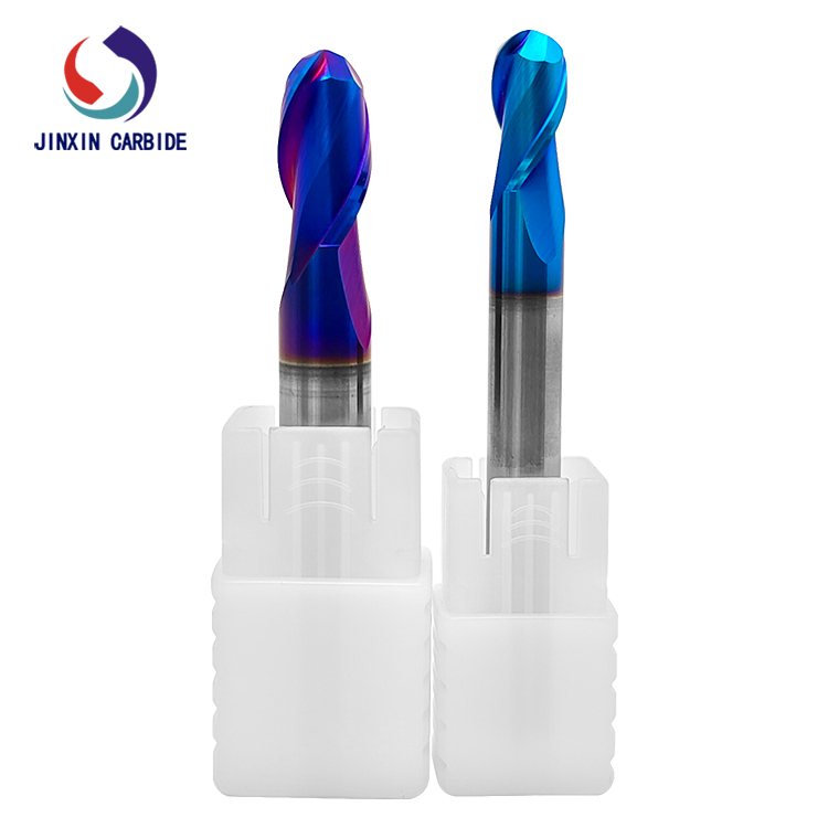 โรงงานซัพพลาย HRC65 R4 ทังสเตนคาร์ไบด์บอลปลายจมูกเคลือบสีน้ำเงิน