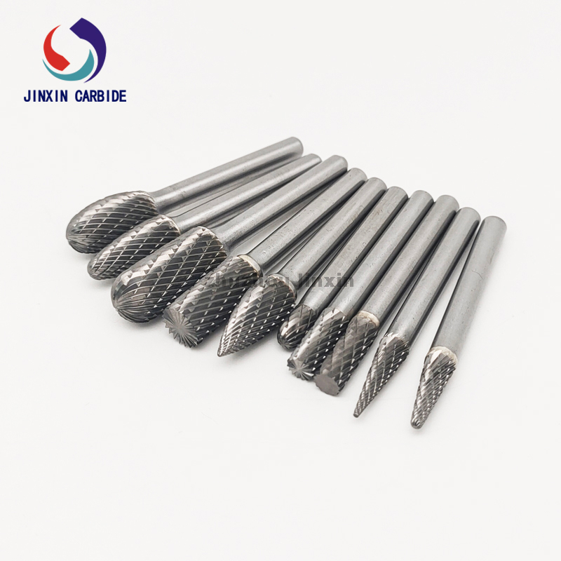 6mm Shank 10pcs Tungsten Carbide Burr ชุดพร้อมกล่องกุหลาบสีน้ำเงิน